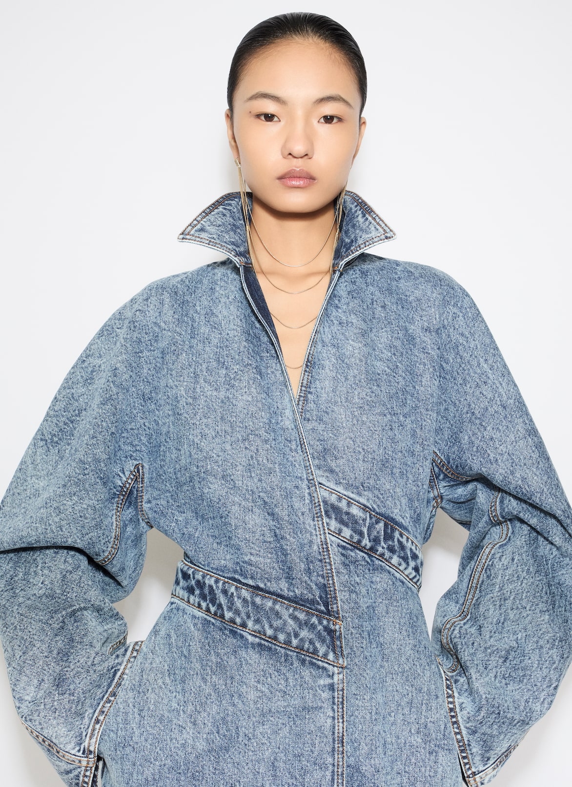 DENIM TRENCH ALAÏA BLUE DENIM TRENCH